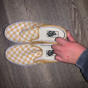yellow checkerboard vans